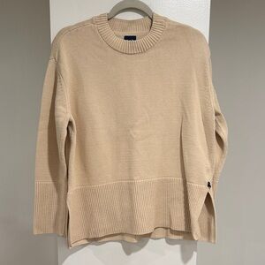 GAP Cream Ribbed Hem cotton Sweater – Women’s Size Large – Soft Neutral Pullover